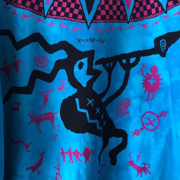 Dagoli Oversize Kokopelli sweatshirt RAINMAKER tie dye Ancient Cave Art cotton - Picture 4 of 11